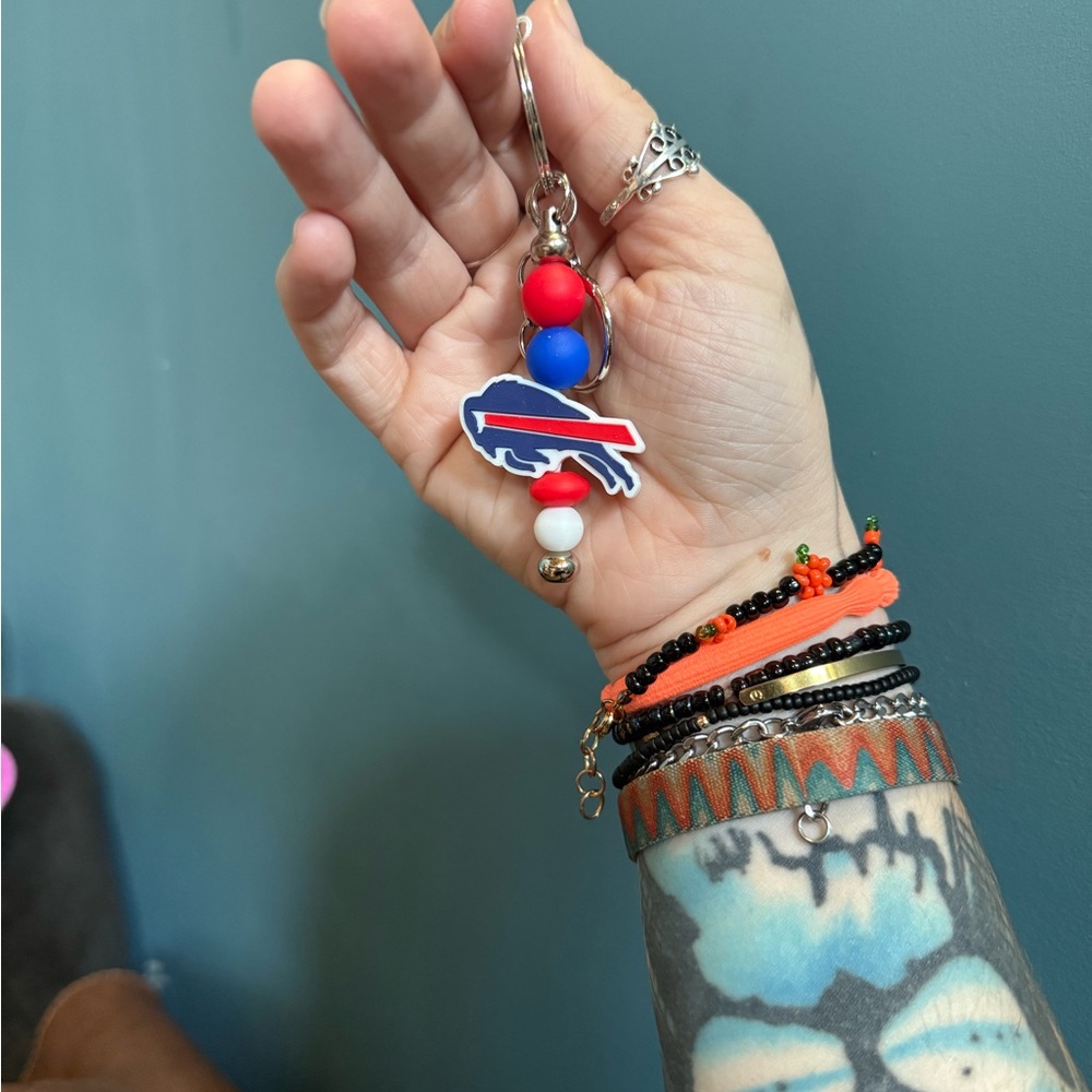Red and Blue Buffalo Bills Team Keychain